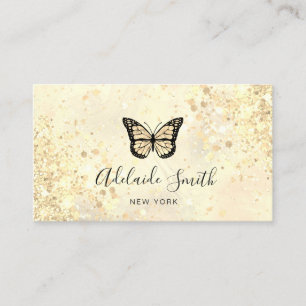butterfly logo chunky glitter  business card