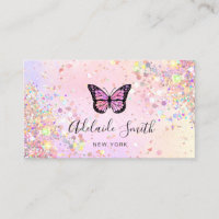 butterfly logo simulated chunky glitter