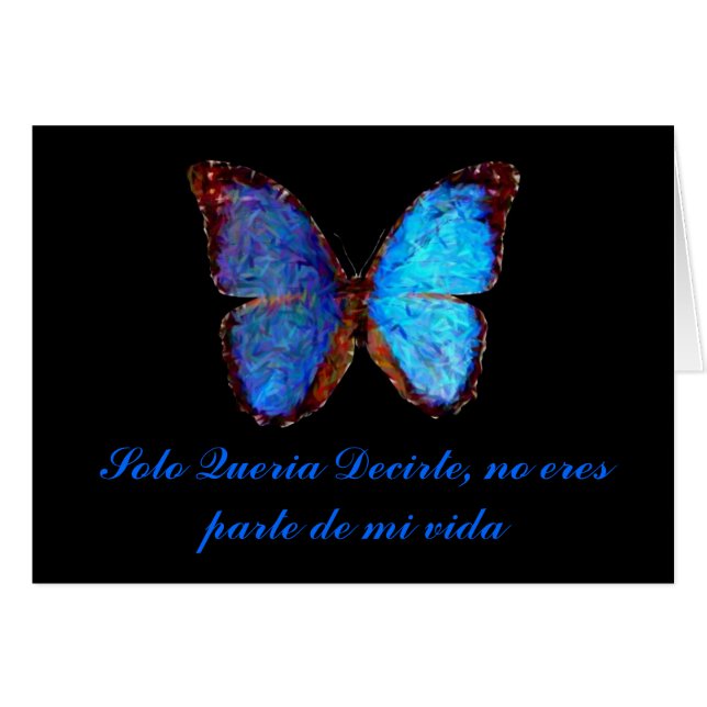 Butterfly love card in Spanish (Front Horizontal)