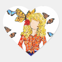 Butterfly Love Heart Sticker