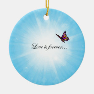 Butterfly "LOVE is Forever" Ceramic Tree Decoration