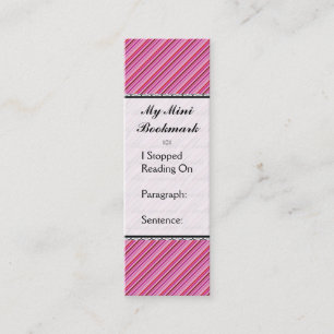 Butterfly Love   Pink Red Stripes Decorative Mini Business Card