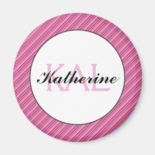 Butterfly Love Pink Red Stripes Personalised Magnet