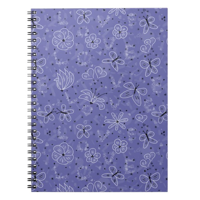 Butterfly LOVE - seamless pattern. Notebook (Front)