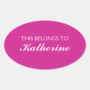 Butterfly Love Solid Colour Magenta 1 Personal Oval Sticker