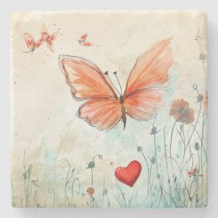 Butterfly Love Stone Coaster