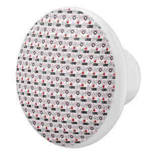 Butterfly Love Word Art Love Ceramic Knob