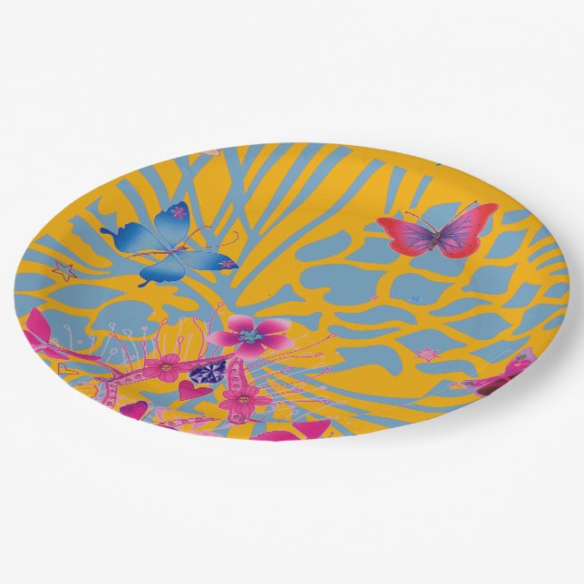 Butterfly Lovely special occasion design art Paper Plate (Angled)