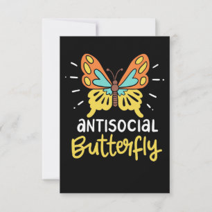 Butterfly Lover Antisocial Butterfly Thank You Card