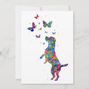 Butterfly Lover Beagle Dog Play With Butterflies Invitation