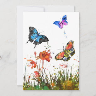 Butterfly Lover Flower And Butterfly Invitation