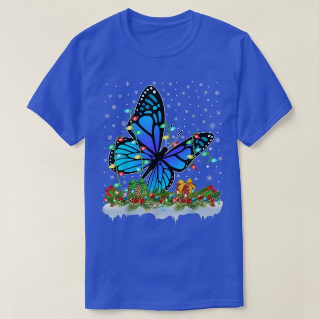 Butterfly Lover Matching Santa Lighting Butterfly  T-Shirt (Design Front)