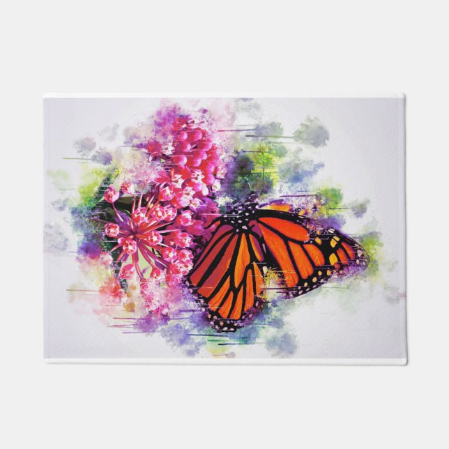 Butterfly Lover Monarch Butterfly Doormat (Front)