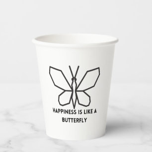 Butterfly Lovers: Happiness Is Like A Butterfly Paper Cups