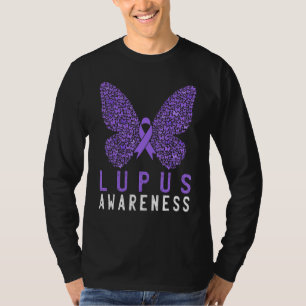 Butterfly Lupus Awareness Month Purple Ribbon Supp T-Shirt