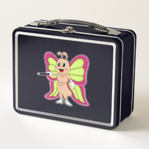 Butterfly Magic wand Metal Lunch Box