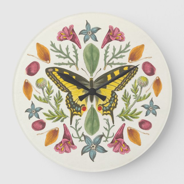 Butterfly Mandala Large Clock (Front)