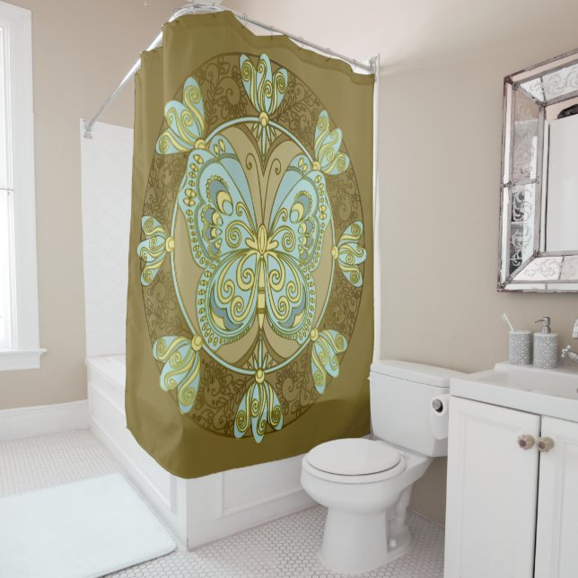 Butterfly Mandala - Shower Curtain (In Situ)