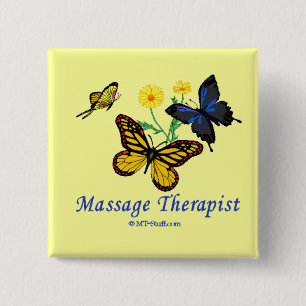 Butterfly Massage Therapist 15 Cm Square Badge