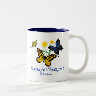 Butterfly Massage Therapist Two-Tone Coffee Mug