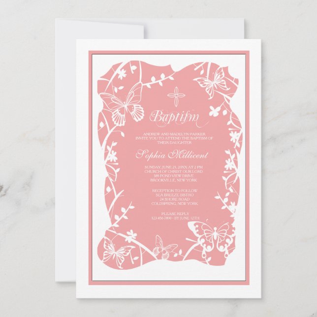 Butterfly Meadow Religious Invitation (Front)