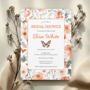 Butterfly Meadow Watercolor Bridal Shower CUSTOM  Invitation