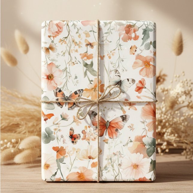 Butterfly Meadow Watercolor Pretty Wrapping Paper Sheet (Butterfly Meadow Watercolor Pretty Wrapping Paper Sheets
)