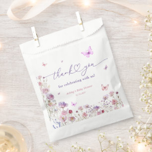 Butterfly Meadow Wildflowers Baby Shower Thank You Favour Bags