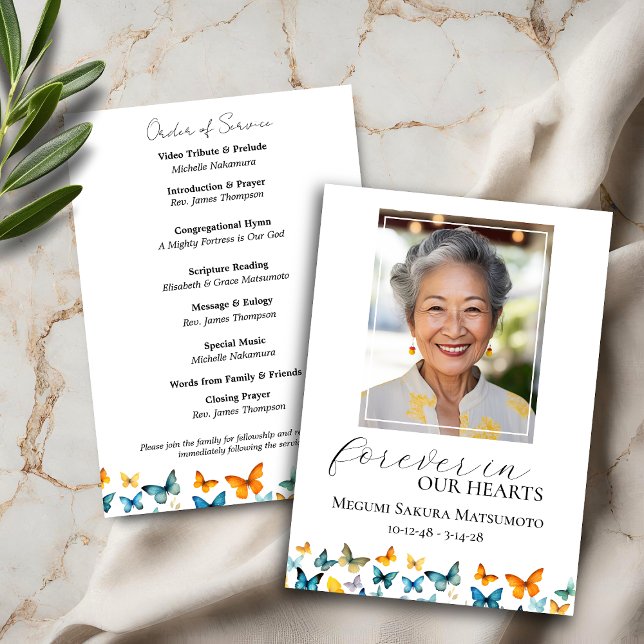 Butterfly Memorial Funeral Program Invitation (Creator Uploaded)