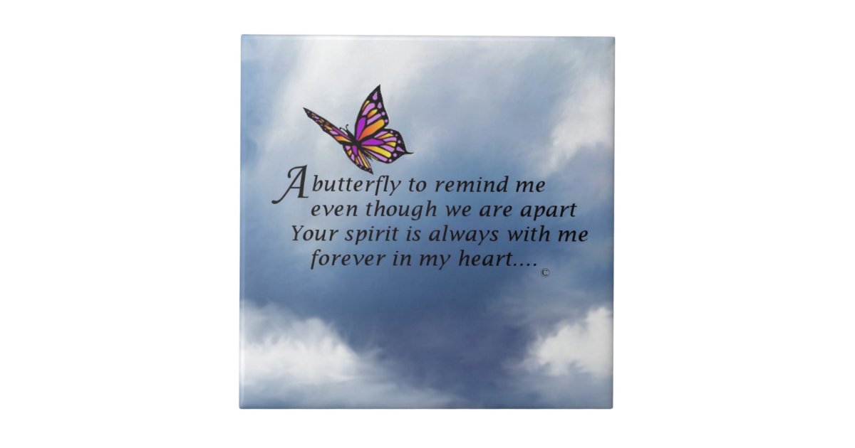 Butterfly Memorial Poem Tile Zazzle