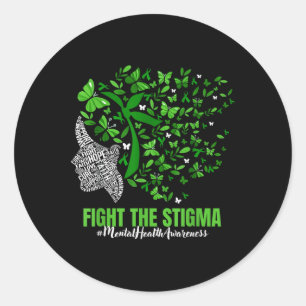Butterfly Mental Health S Awareness Fight The Stig Classic Round Sticker