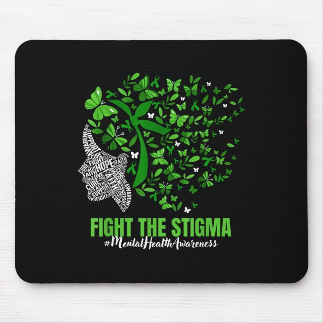 Butterfly Mental Health S Awareness Fight The Stig Mouse Mat (Front)