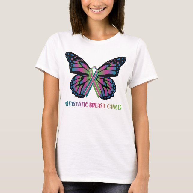 Butterfly Metastatic Breast Cancer Warrior T-Shirt (Front)