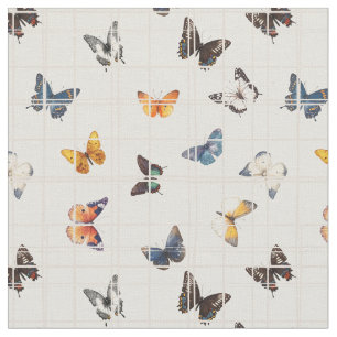 Butterfly mix beige fabric