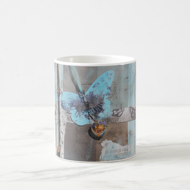 Butterfly Mixed Media Art Coffee Mug (Center)