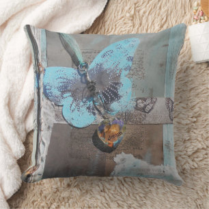 Butterfly Mixed Media Art Cushion