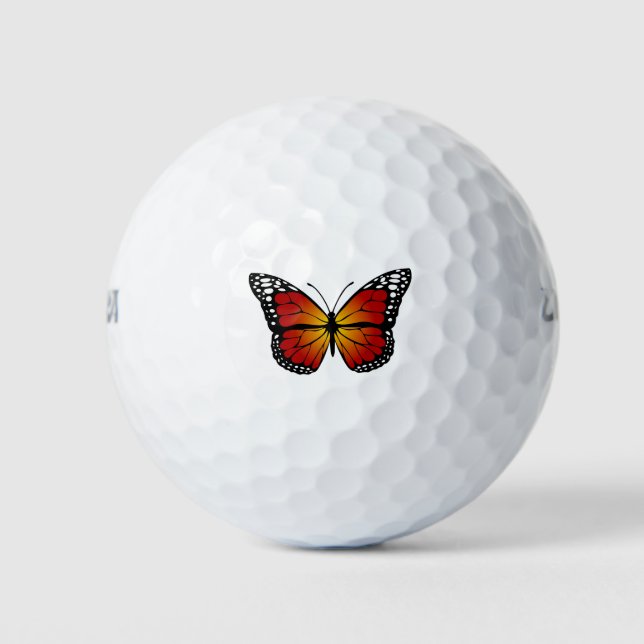 Butterfly Monarch Abstract Artistic Line Art Golf Balls (Front)
