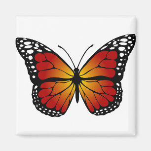 Butterfly Monarch Abstract Artistic Line Art Magnet
