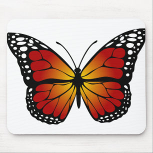 Butterfly Monarch Abstract Artistic Line Art Mouse Mat