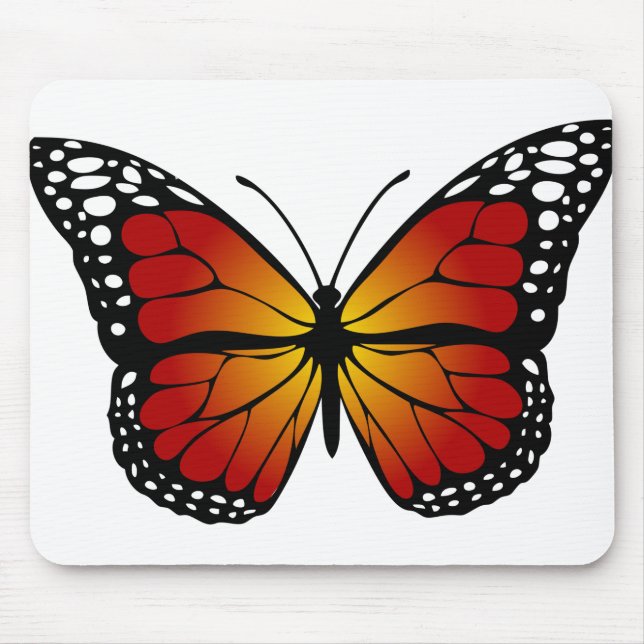 Butterfly Monarch Abstract Artistic Line Art Mouse Mat (Front)