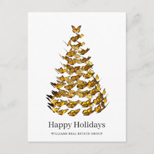 Butterfly Monarch Christmas Corporate Greeting Postcard