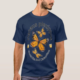 Butterfly Monarchs and caterpillars and milkweed f T-Shirt
