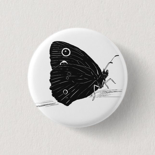 Butterfly Monochrome 3 Cm Round Badge (Front)
