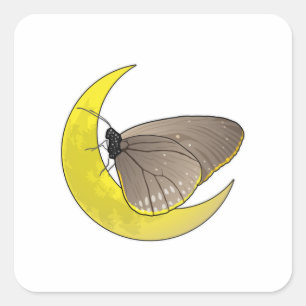 Butterfly Moon Square Sticker