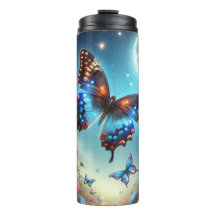 Butterfly  moon sun flowers 