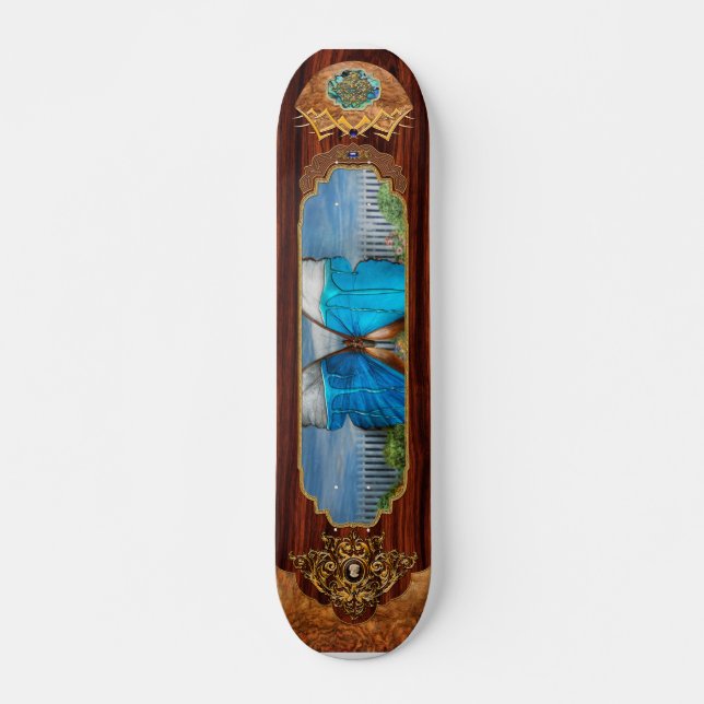 Butterfly - Morpho - I hate it when the colors run Skateboard (Front)