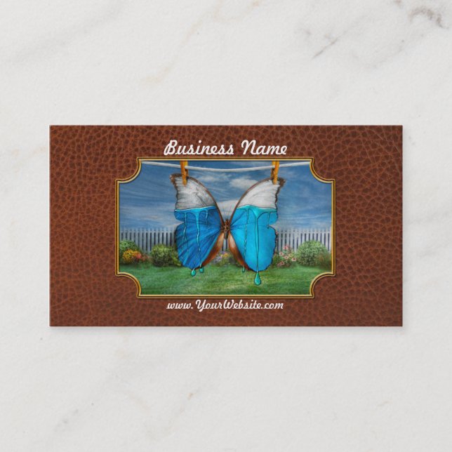 Butterfly - Morpho - I hate it when the colours ru Business Card (Front)