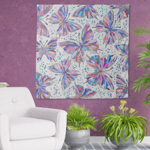 Butterfly Mosaic Pattern - pastels Tapestry