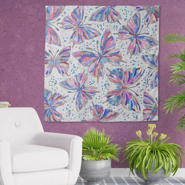 Butterfly Mosaic Pattern - pastels Tapestry (Creator Uploaded)