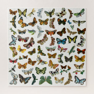 Butterfly, Moth and Caterpillar Collage Jigsaw Puz Puzzle